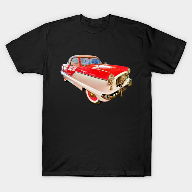 Nash Metropolitan in shiny red - classic vintage car photo T-Shirt by retrografika